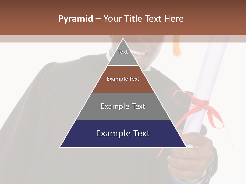 Handsome Young African American Man Holding Graduation Diploma PowerPoint Template