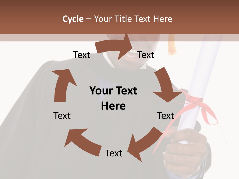 Handsome Young African American Man Holding Graduation Diploma PowerPoint Template