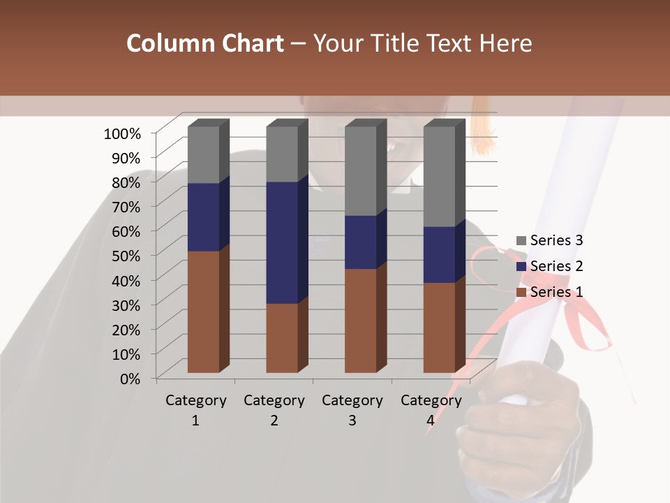 Handsome Young African American Man Holding Graduation Diploma PowerPoint Template