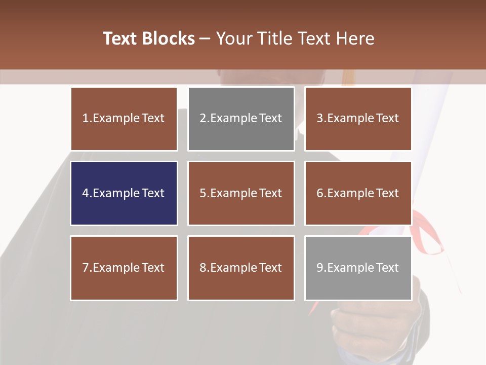 Handsome Young African American Man Holding Graduation Diploma PowerPoint Template