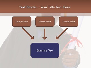 Handsome Young African American Man Holding Graduation Diploma PowerPoint Template
