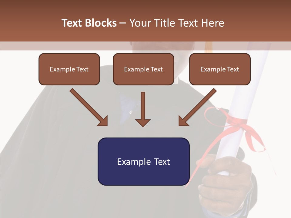 Handsome Young African American Man Holding Graduation Diploma PowerPoint Template