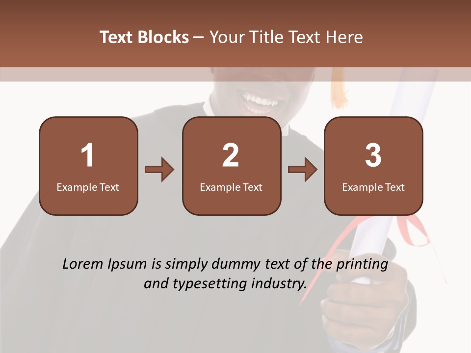 Handsome Young African American Man Holding Graduation Diploma PowerPoint Template