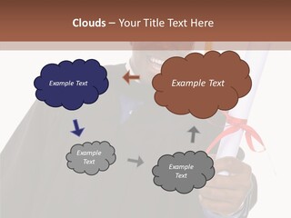 Handsome Young African American Man Holding Graduation Diploma PowerPoint Template