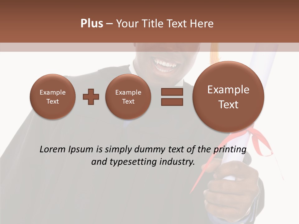 Handsome Young African American Man Holding Graduation Diploma PowerPoint Template