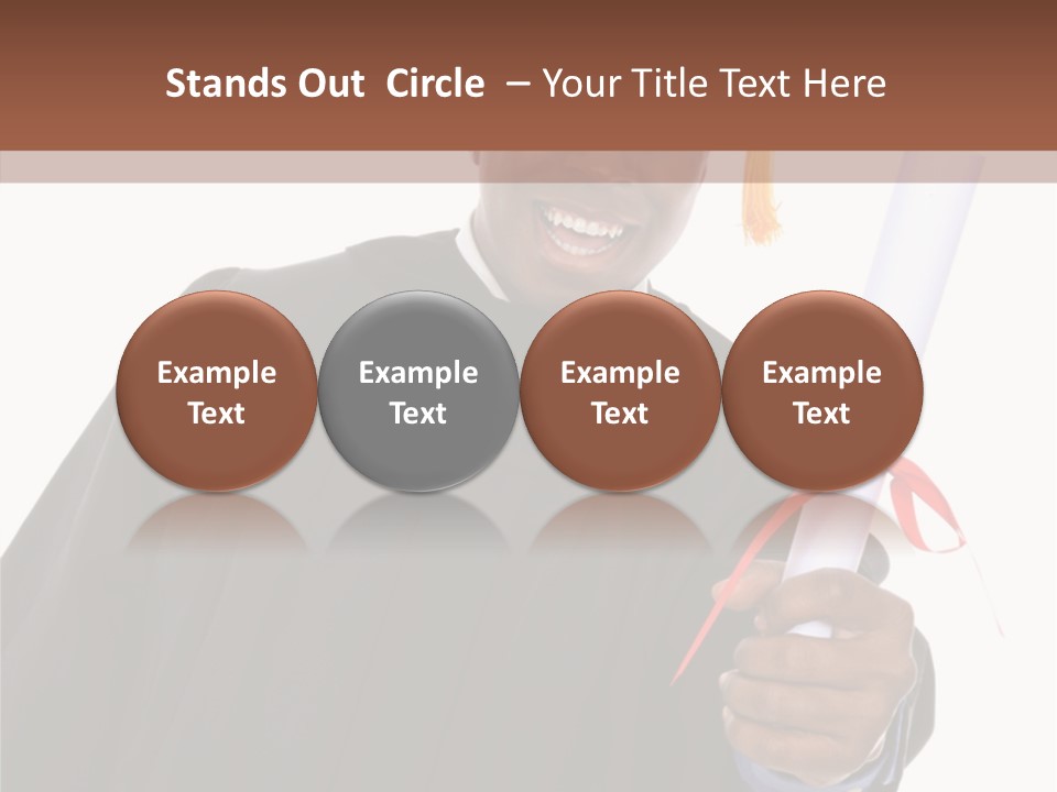 Handsome Young African American Man Holding Graduation Diploma PowerPoint Template