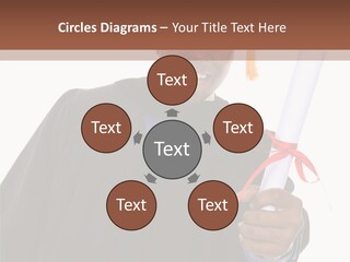 Handsome Young African American Man Holding Graduation Diploma PowerPoint Template