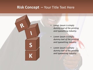 Handsome Young African American Man Holding Graduation Diploma PowerPoint Template