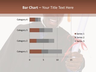 Handsome Young African American Man Holding Graduation Diploma PowerPoint Template