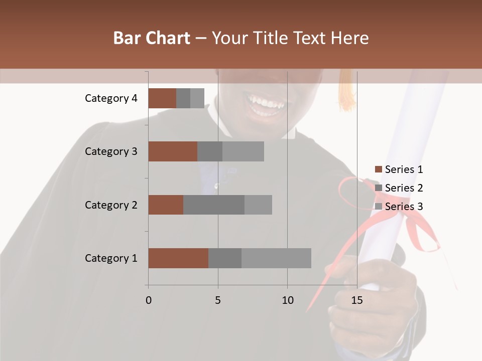 Handsome Young African American Man Holding Graduation Diploma PowerPoint Template