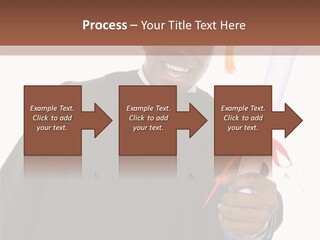 Handsome Young African American Man Holding Graduation Diploma PowerPoint Template