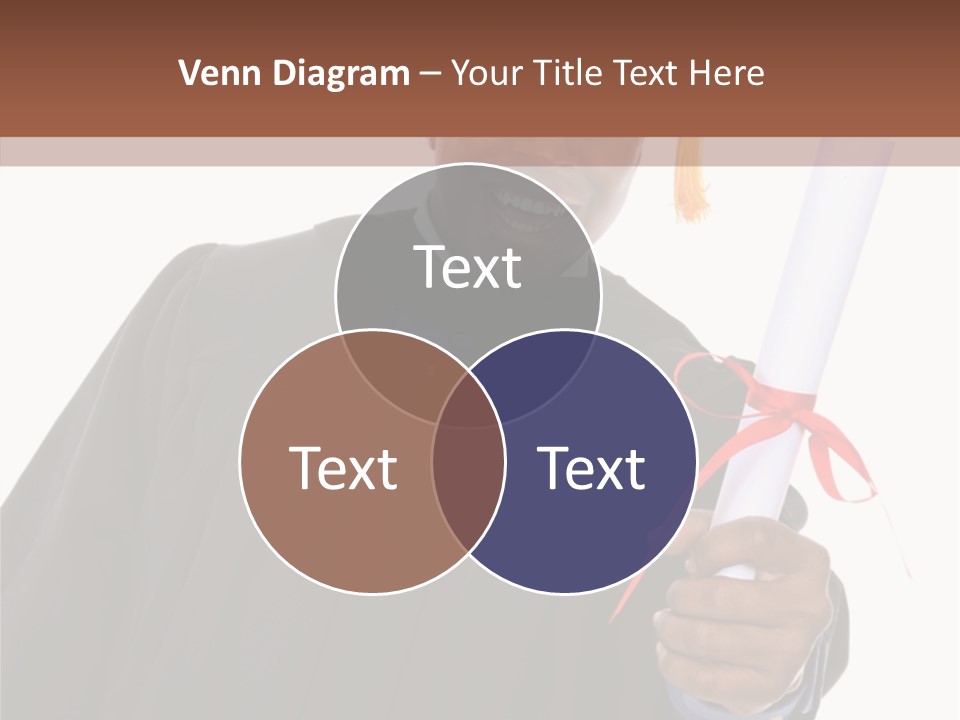 Handsome Young African American Man Holding Graduation Diploma PowerPoint Template