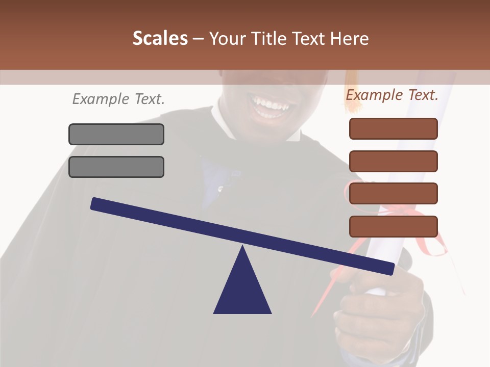 Handsome Young African American Man Holding Graduation Diploma PowerPoint Template