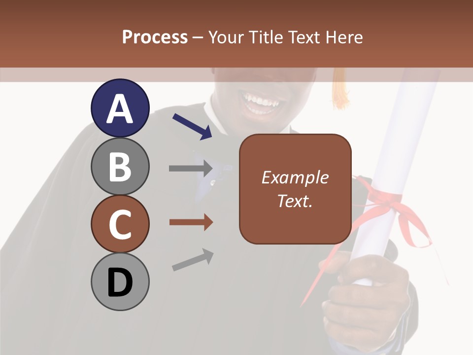 Handsome Young African American Man Holding Graduation Diploma PowerPoint Template