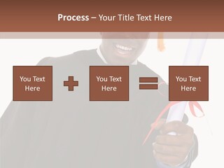 Handsome Young African American Man Holding Graduation Diploma PowerPoint Template