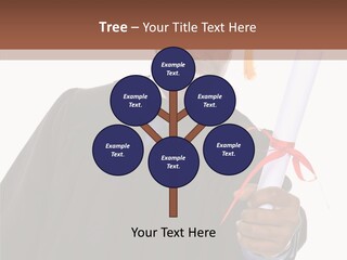 Handsome Young African American Man Holding Graduation Diploma PowerPoint Template