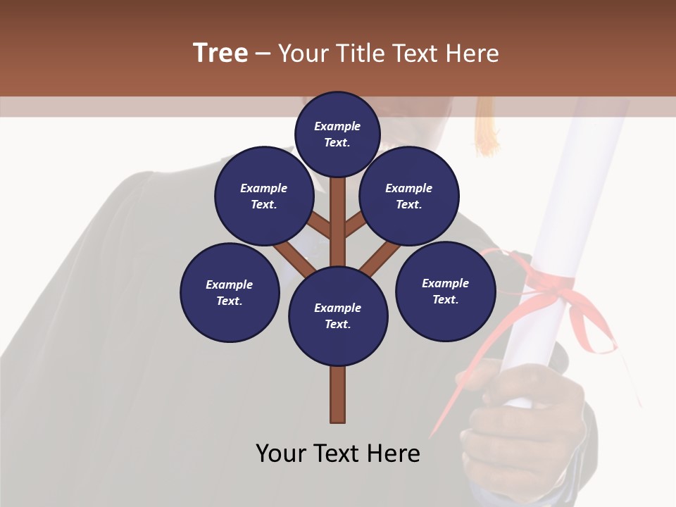 Handsome Young African American Man Holding Graduation Diploma PowerPoint Template