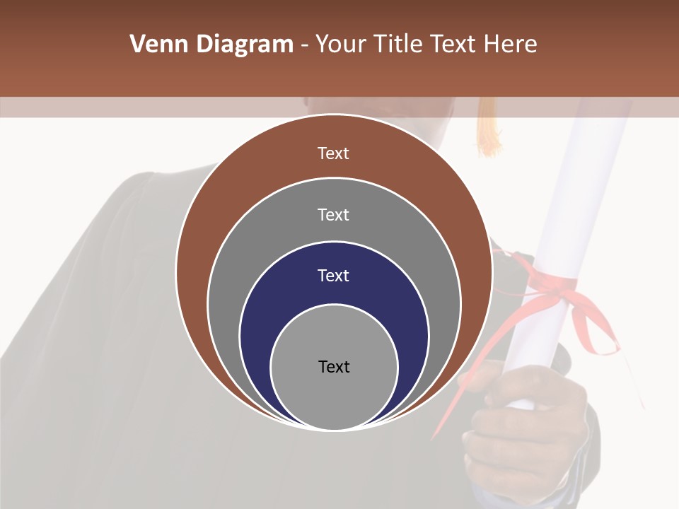 Handsome Young African American Man Holding Graduation Diploma PowerPoint Template
