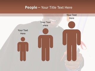 Handsome Young African American Man Holding Graduation Diploma PowerPoint Template