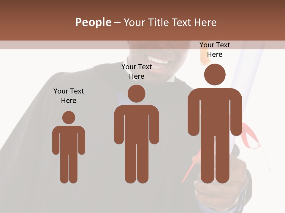 Handsome Young African American Man Holding Graduation Diploma PowerPoint Template