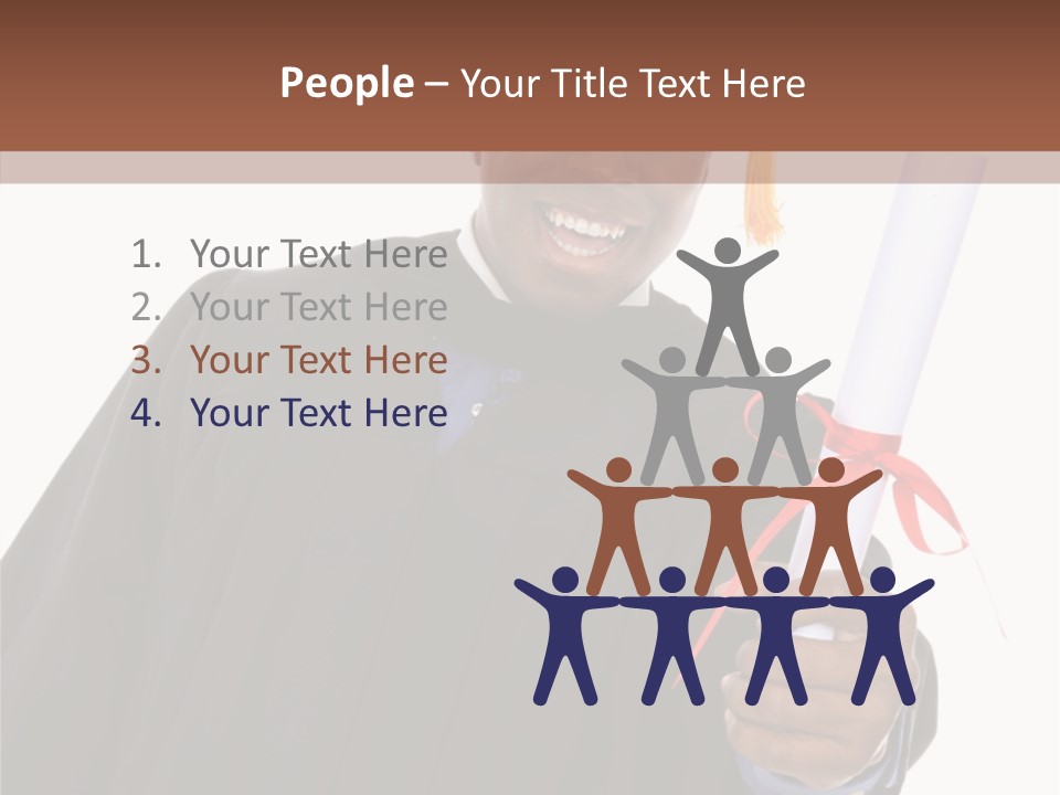 Handsome Young African American Man Holding Graduation Diploma PowerPoint Template