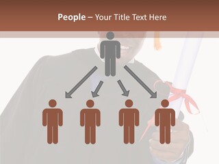 Handsome Young African American Man Holding Graduation Diploma PowerPoint Template