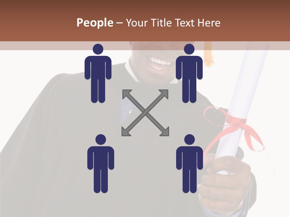 Handsome Young African American Man Holding Graduation Diploma PowerPoint Template