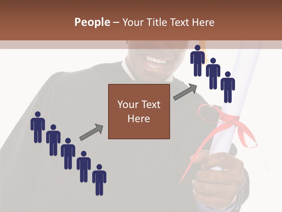 Handsome Young African American Man Holding Graduation Diploma PowerPoint Template