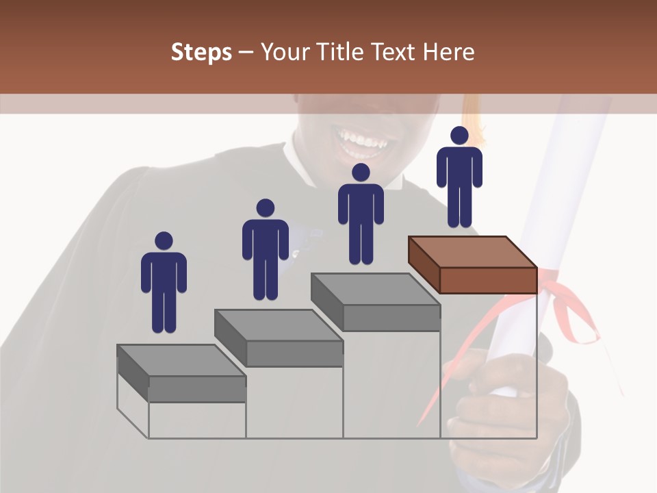 Handsome Young African American Man Holding Graduation Diploma PowerPoint Template