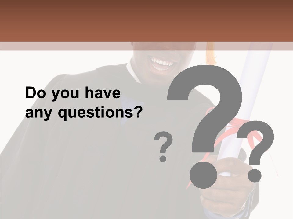 Handsome Young African American Man Holding Graduation Diploma PowerPoint Template