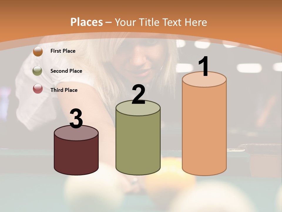 A Blond Girl Is Making A Shot At A Pool PowerPoint Template