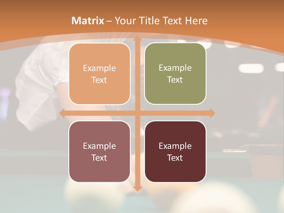 A Blond Girl Is Making A Shot At A Pool PowerPoint Template