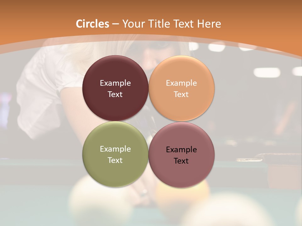 A Blond Girl Is Making A Shot At A Pool PowerPoint Template