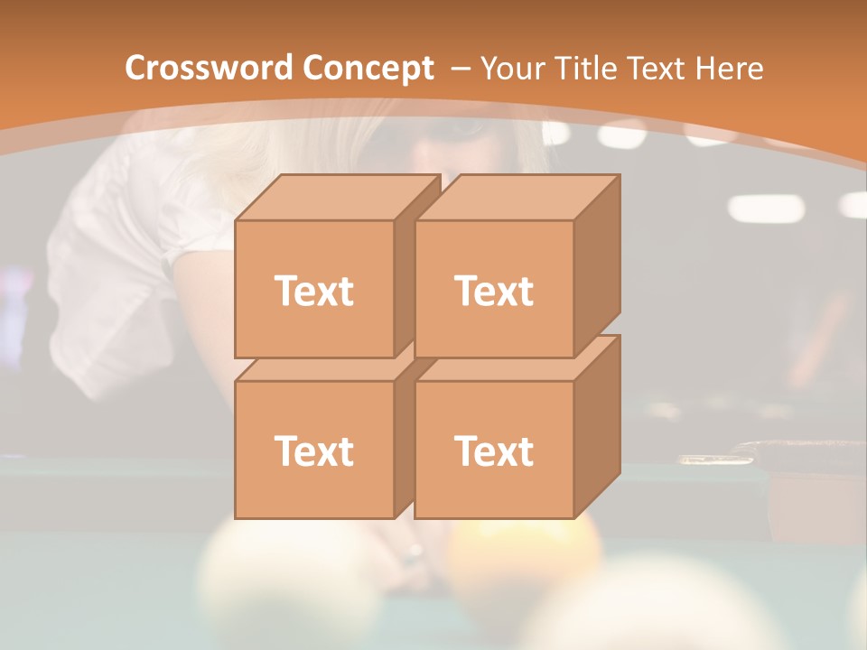 A Blond Girl Is Making A Shot At A Pool PowerPoint Template