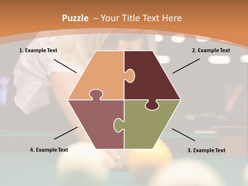 A Blond Girl Is Making A Shot At A Pool PowerPoint Template