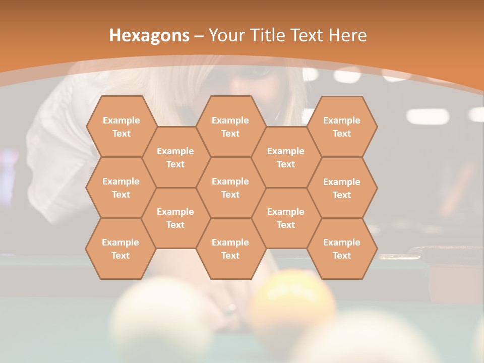 A Blond Girl Is Making A Shot At A Pool PowerPoint Template