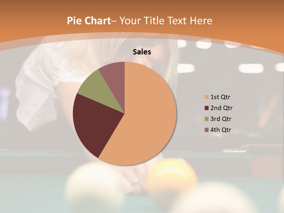 A Blond Girl Is Making A Shot At A Pool PowerPoint Template