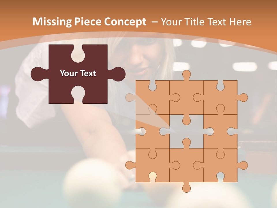 A Blond Girl Is Making A Shot At A Pool PowerPoint Template