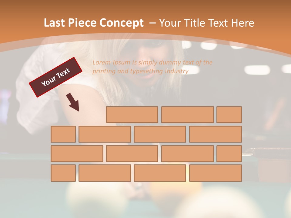 A Blond Girl Is Making A Shot At A Pool PowerPoint Template