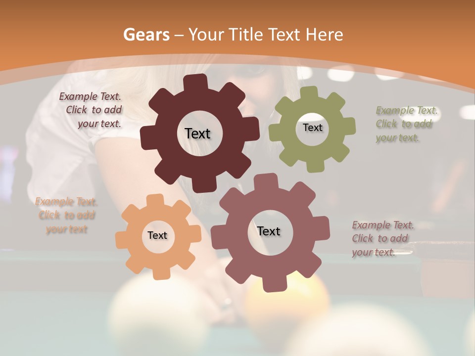 A Blond Girl Is Making A Shot At A Pool PowerPoint Template