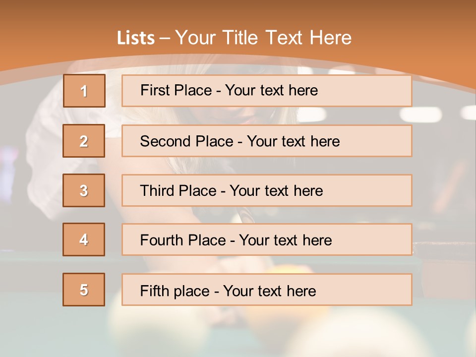 A Blond Girl Is Making A Shot At A Pool PowerPoint Template