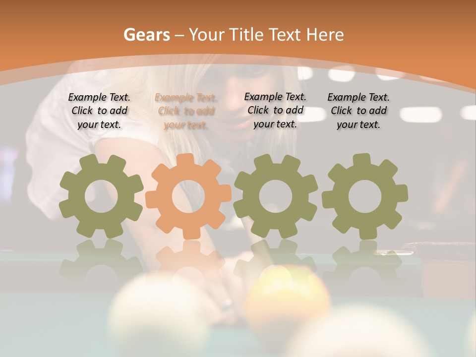 A Blond Girl Is Making A Shot At A Pool PowerPoint Template