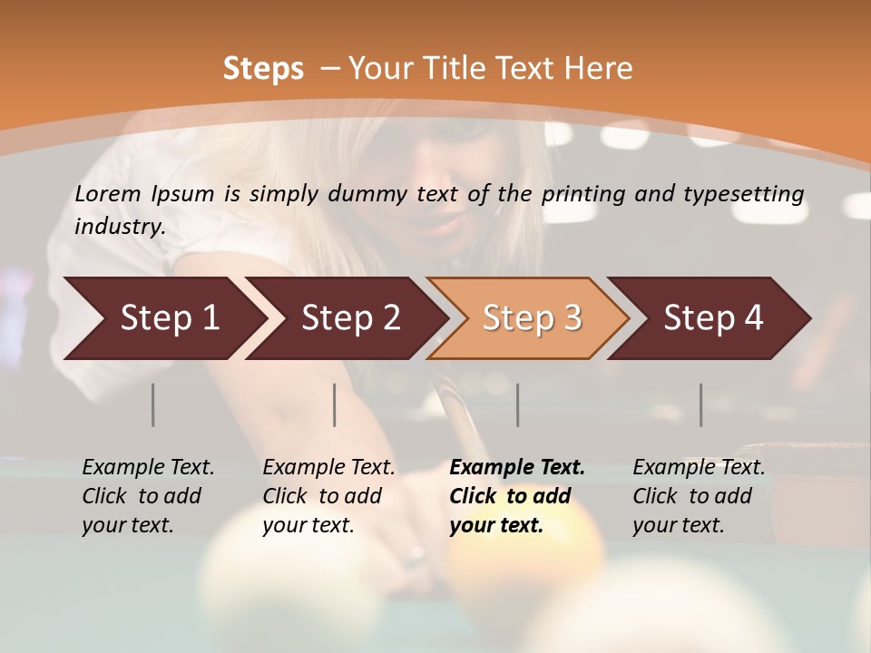 A Blond Girl Is Making A Shot At A Pool PowerPoint Template