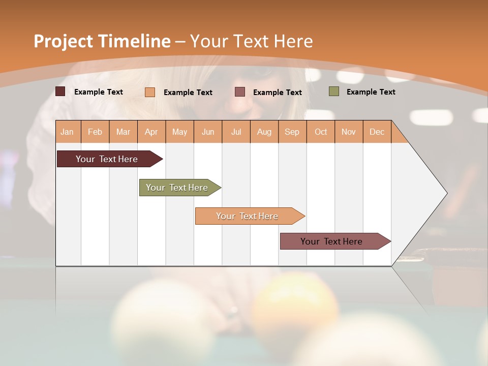 A Blond Girl Is Making A Shot At A Pool PowerPoint Template