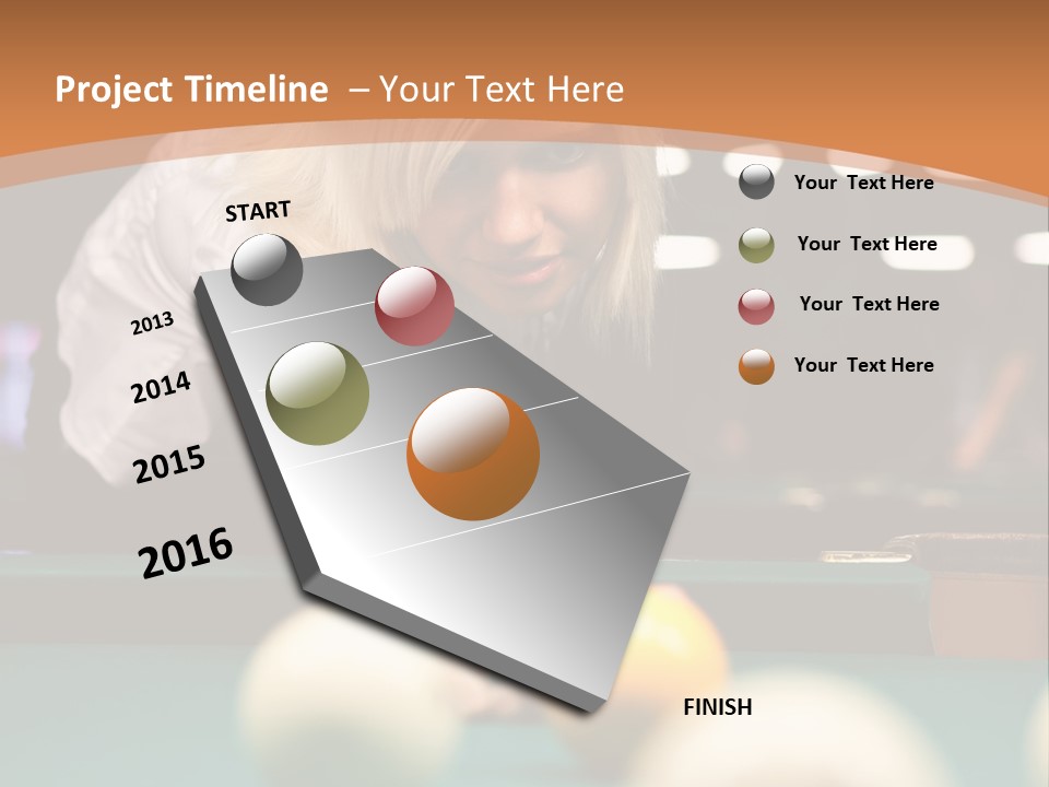 A Blond Girl Is Making A Shot At A Pool PowerPoint Template