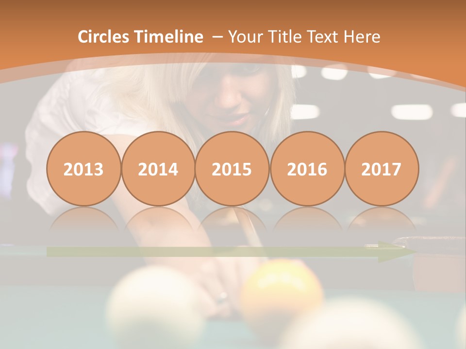 A Blond Girl Is Making A Shot At A Pool PowerPoint Template