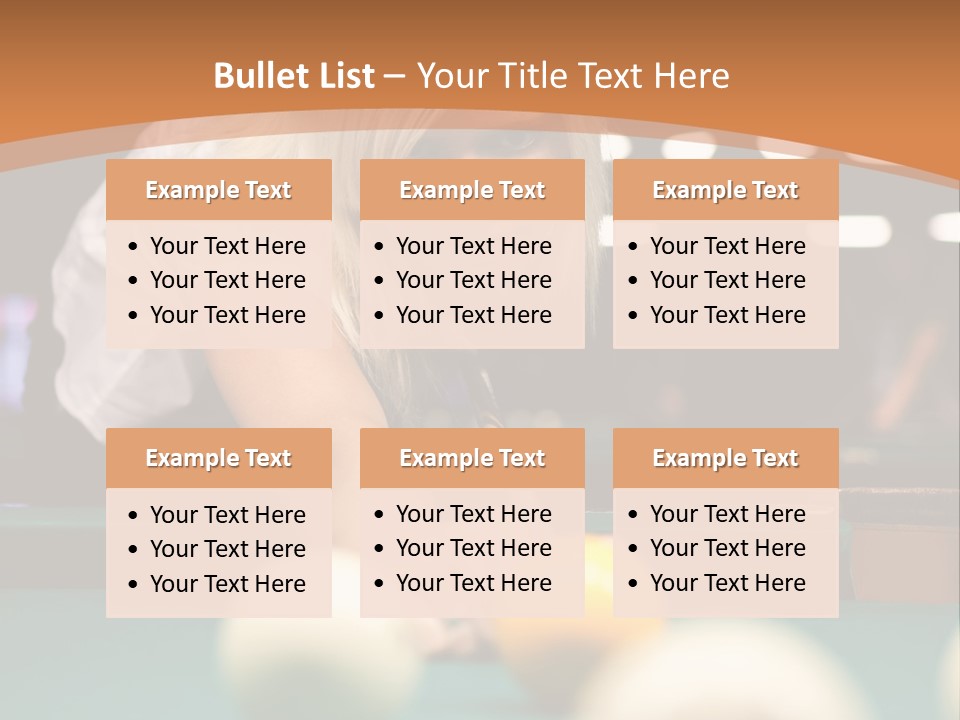 A Blond Girl Is Making A Shot At A Pool PowerPoint Template