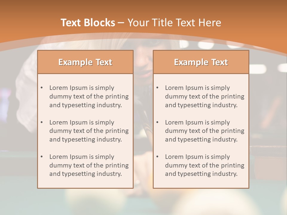 A Blond Girl Is Making A Shot At A Pool PowerPoint Template