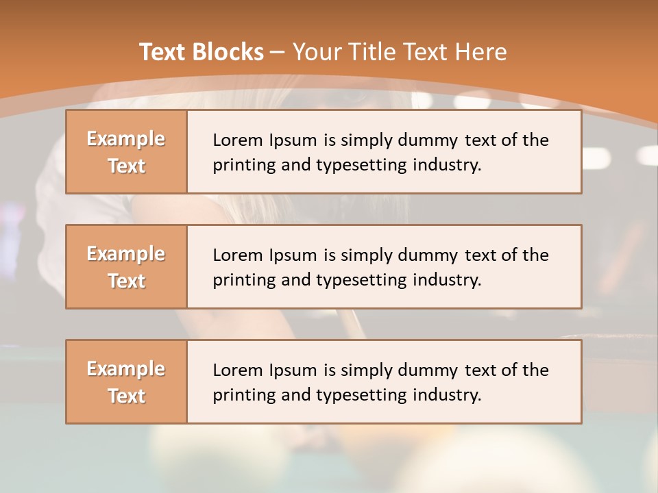 A Blond Girl Is Making A Shot At A Pool PowerPoint Template