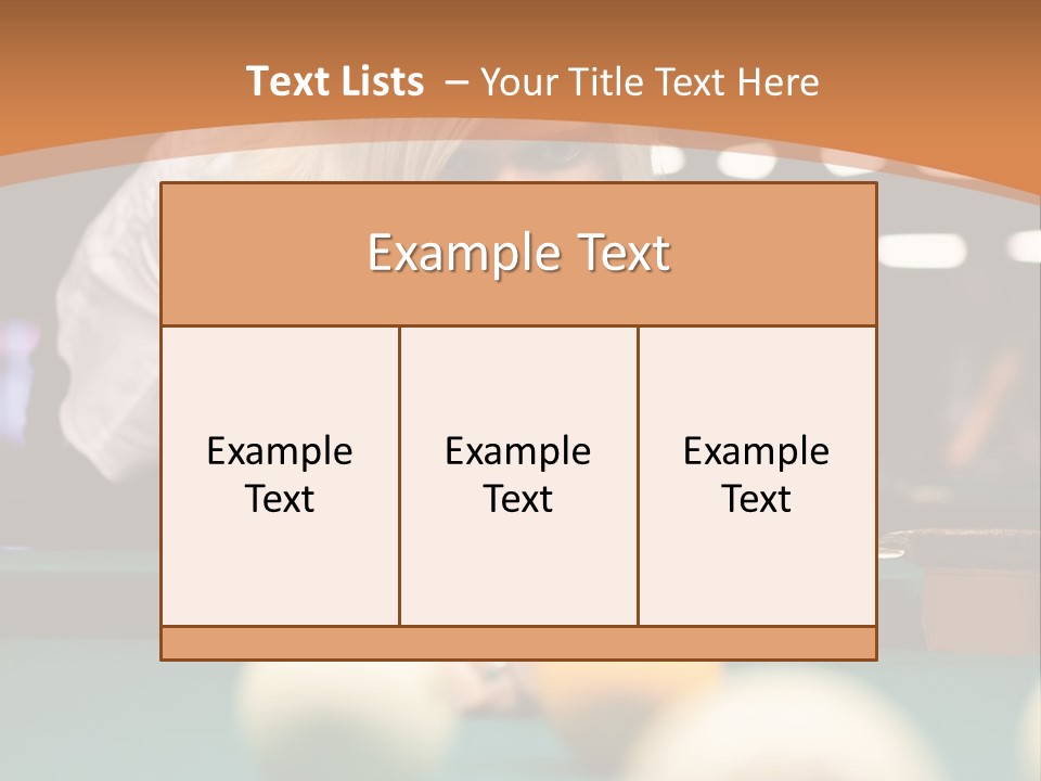 A Blond Girl Is Making A Shot At A Pool PowerPoint Template